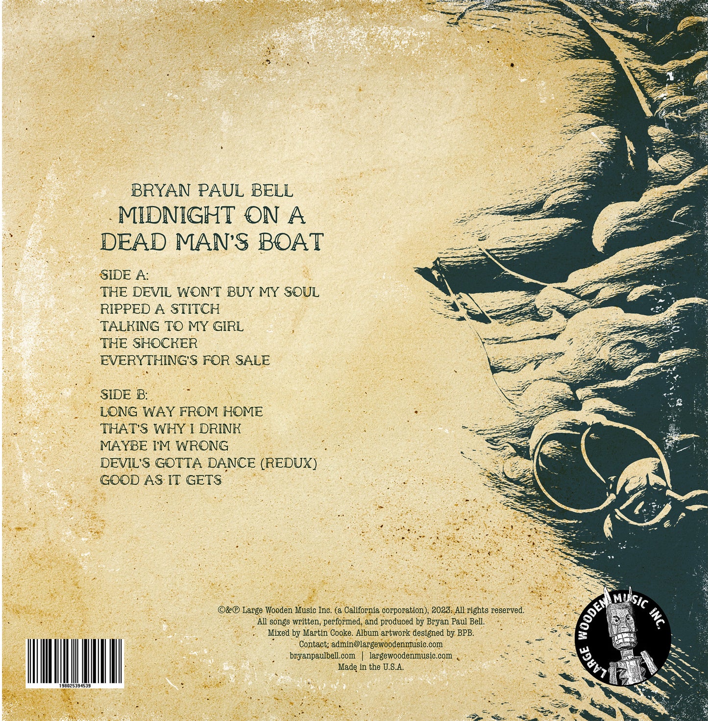 Midnight on a Dead Man's Boat - Bryan Paul Bell - 180-gram Vinyl LP